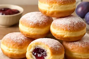 Pączki Babci w Stylu "Słodki Blog" — delikatne, złociste z nadzieniem śliwkowym