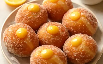 Delicate Lemon-Curd Cheese Doughnuts (Sweet Blog version)