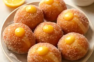 Delicate Lemon-Curd Cheese Doughnuts (Sweet Blog version)