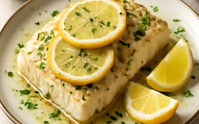 Baked cod with lemon