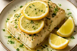 Baked cod with lemon