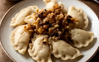 Dumplings with cabbage and mushrooms