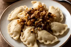 Dumplings with cabbage and mushrooms
