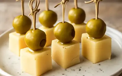 Cheese and Olive Skewers
