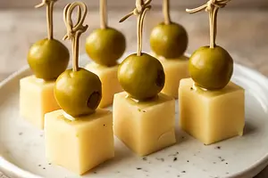 Cheese and Olive Skewers