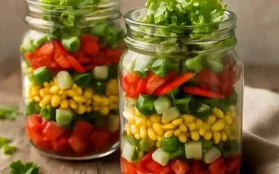 Vegetable Salad in Jars