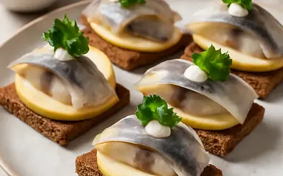 Herring and Apple Skewers — Quick Snack for Christmas Eve