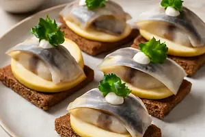 Herring and Apple Skewers — Quick Snack for Christmas Eve