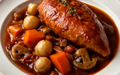 Coq au vin - chicken in wine