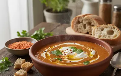 Aksamitna zupa krem z czerwonej soczewicy