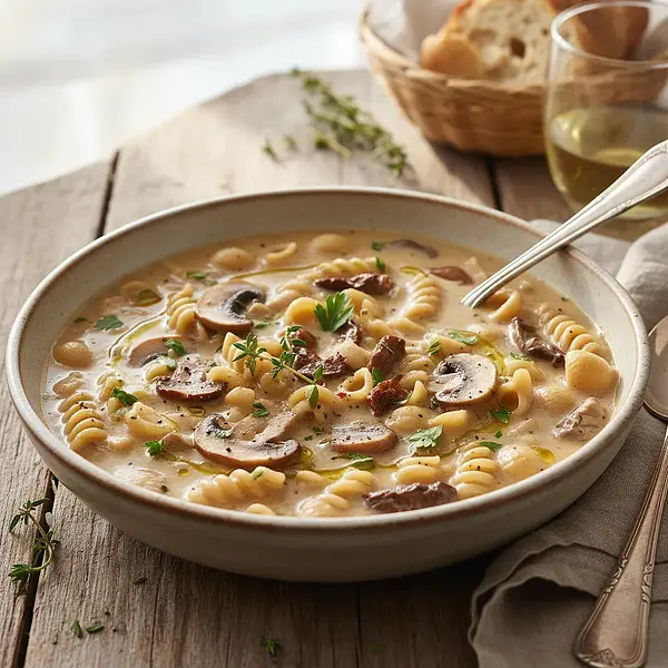 Kremowa Zupa Grzybowa z Makaronem