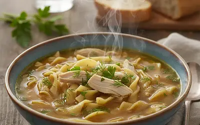 Rosół z kury z domowymi kluskami