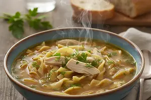 Rosół z kury z domowymi kluskami