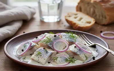 Śledź w śmietanie z cebulką
