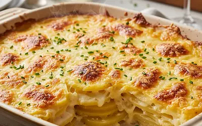 Kremowa zapiekanka ziemniaczana z serem