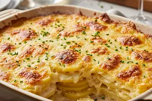 Kremowa zapiekanka ziemniaczana z serem