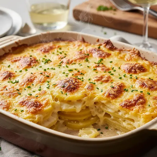 Kremowa zapiekanka ziemniaczana z serem