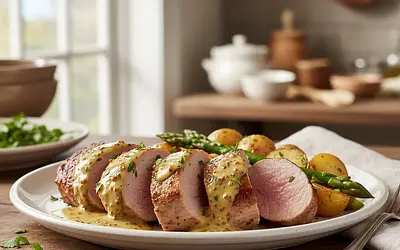 Polędwiczki wieprzowe w sosie musztardowym