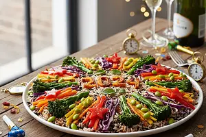 Kolorowy Ryż z Warzywami na Sylwestrową Noc