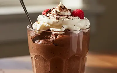 Aksamitny mus czekoladowy z bitą śmietaną