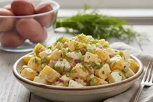 Klasyczna sałatka ziemniaczana z koperkiem