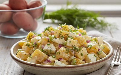 Klasyczna sałatka ziemniaczana z koperkiem