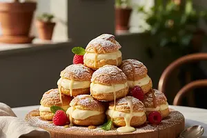 Ptysie z kremem waniliowym