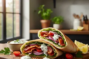 Boczek zawijany w chlebek pita