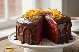 Velvety Poppy Seed Cake with a Hint of Orange and Chocolate Glaze