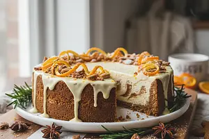 Gingerbread Cheesecake with White Chocolate and Orange