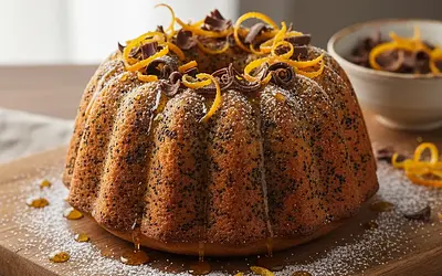Velvety Japanese Poppy Seed Cake with a Hint of Orange and Chocolate