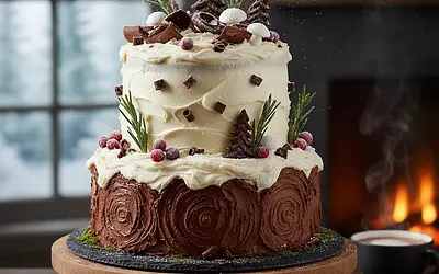 Winter Forest - Spiced Chocolate Cake with White Chocolate Cream