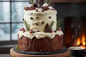 Winter Forest - Spiced Chocolate Cake with White Chocolate Cream