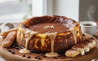 Sernik Baskijski o smaku Tiramisu